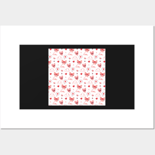 XO Love Valentine's Day Pattern Posters and Art